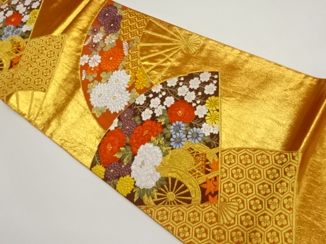 JAPANESE FUKURO OBI / WOVEN KIKKO WITH FLOWER
